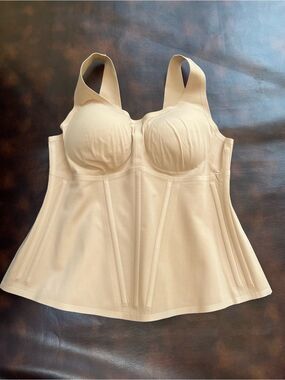Honeylove Women’s Boldness Tank Top Beige Shapewear Super Sculpting EUC SZE 1X